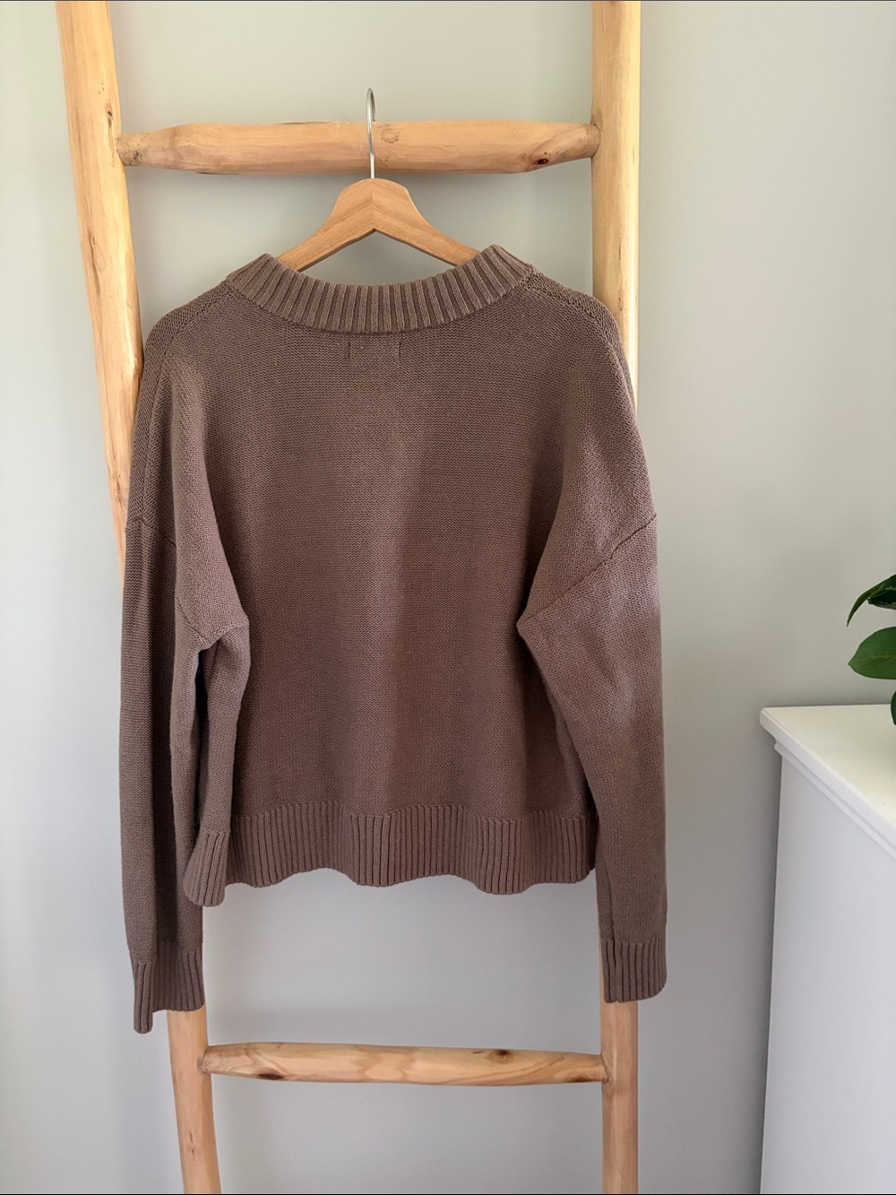 Quince Organic Cropped Cardigan Sz Medium Heather Brown - Picture 5 of 8